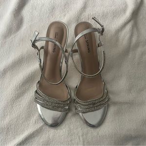 Call It Spring Silver Heeled Dress Sandals